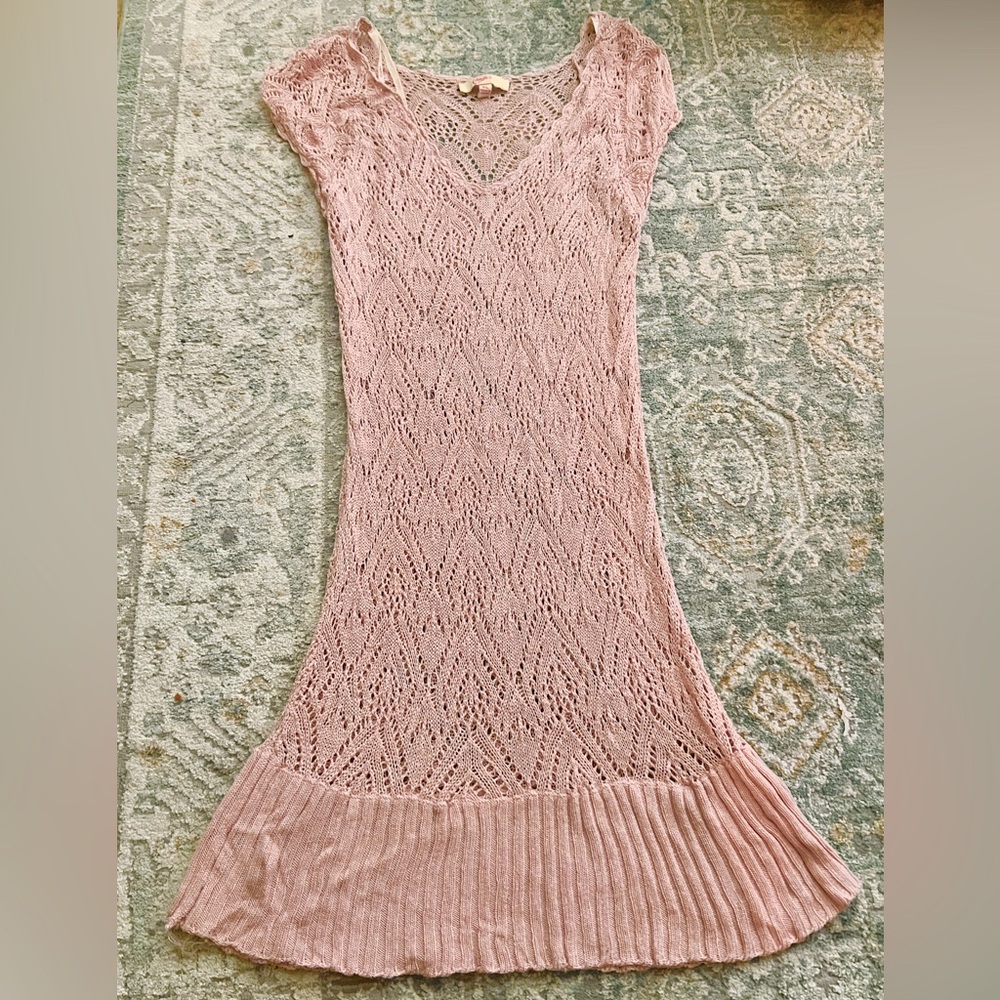Pink Crochet Cover Up
